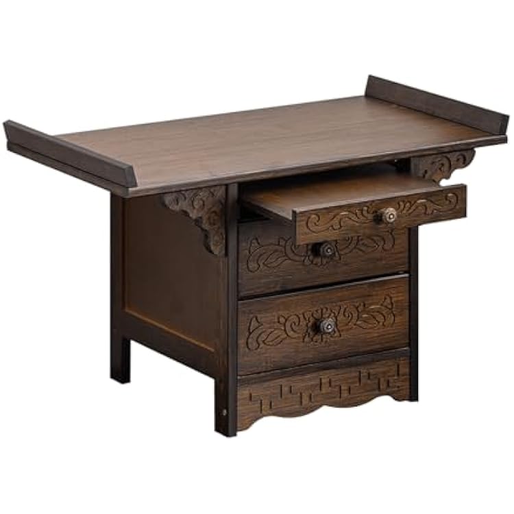 Altar Cabinet, Simple Modern Shrine, Meditation Table with Pull-Out Storage Board, for Living Room, Study Room23.6  13  15in