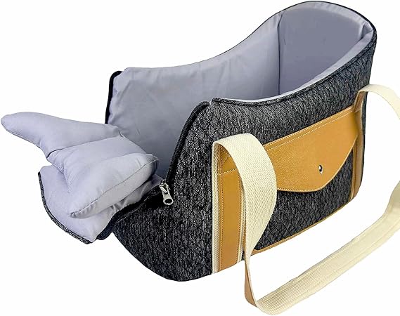 Dog Purse Carrier with Soft Pillows,Dog Tote Bag with Pockets and Secure Harness Clip,17 * 9.5 * 9inches for Small Dogs and Puppies,Outing,Travel,Vet